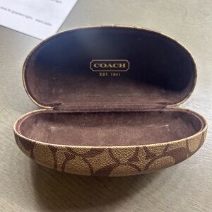 Coach Signature Brown and Tan Eyeglass Case